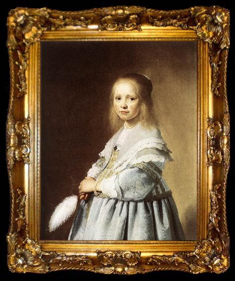 framed  VERSPRONCK, Jan Cornelisz Girl in a Blue Dress wer, ta009-2